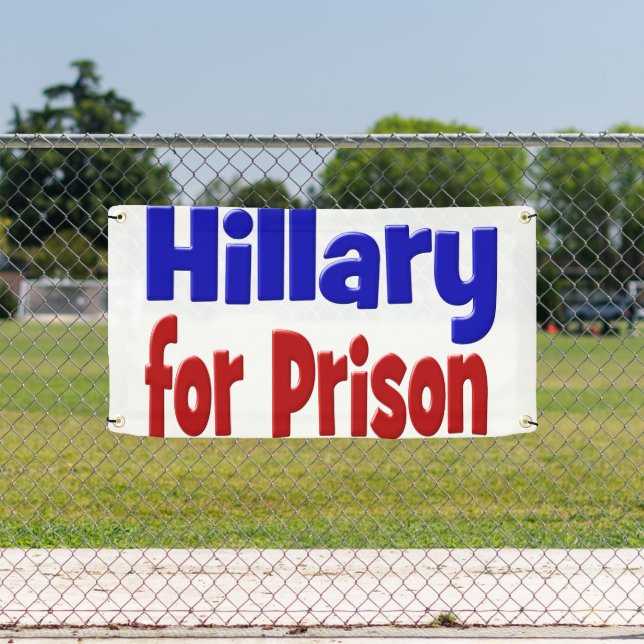 Hillary für Gefängnis rot & blau Banner (Insitu)