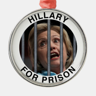 Hillary für Gefängnis Silbernes Ornament