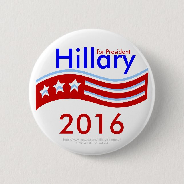 Hillary für Knopf Präsidenten-3-Stars Flaggen-2016 Button (Vorderseite)