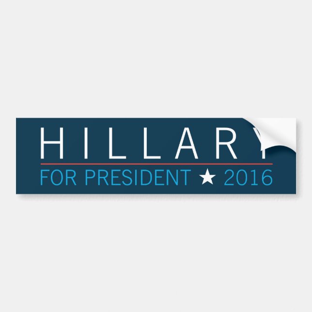 Hillary für Präsidenten 2016 Autoaufkleber (Vorne)