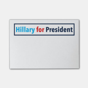 Hillary für Präsidenten (wählen Sie Ihre eigene Post-it Klebezettel