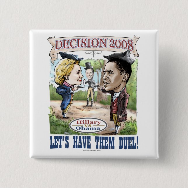 Hillary gegen Obama-Knopf Button (Vorderseite)