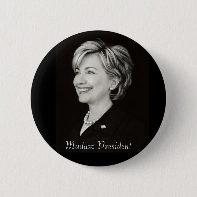 Hillary-gnädige Frau Präsident Knopf Button (Vorderseite)