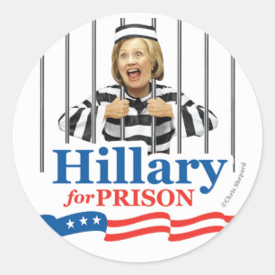 HILLARY INS GEFÄNGNIS! Sperrt Sie Ein! VIRAL 3 ZOL Runder Aufkleber