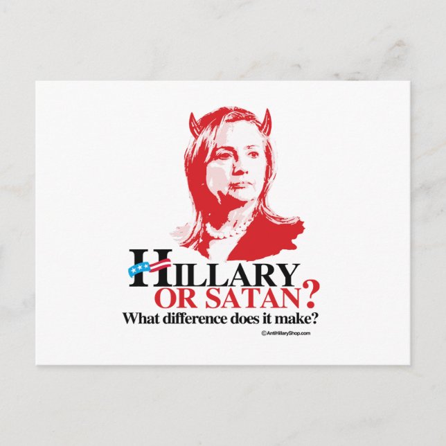 Hillary oder Satan - was für ein Unterschied Postkarte (Vorderseite)