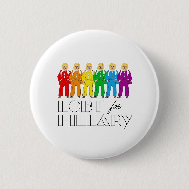 Hillary Pantsuit Pride - LGBT for Hillary - Button (Vorderseite)