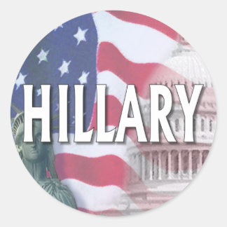 HILLARY RUNDER AUFKLEBER