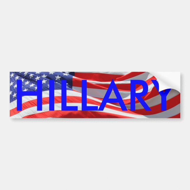 Hillary Running for President, American Flag Autoaufkleber (Vorne)