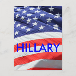 Hillary Running for President, American Flag Postkarte