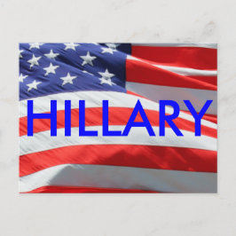 Hillary Running for President, American Flag Postkarte