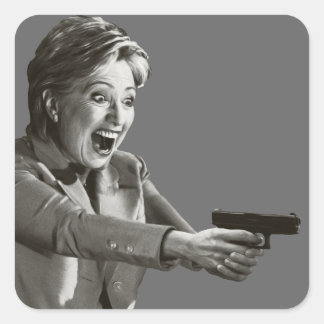 Hillary Shooter Quadratischer Aufkleber