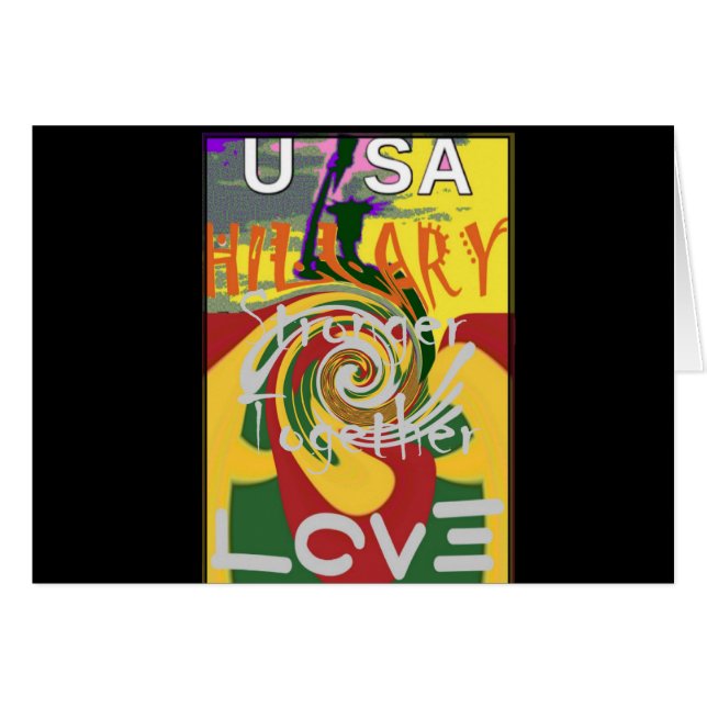 Hillary USA Präsident Stronger Together red golden (Vorderseite (Horizontal))