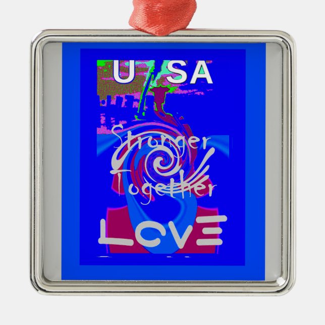 Hillary USA Präsident Stronger Together spirit Silbernes Ornament (Vorne)