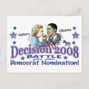 Hillary vs. Obama Postcard  Postkarte