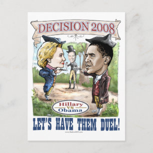 Hillary vs. Obama Postcard  Postkarte