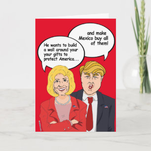Hillary vs Trump Birthday Card - Eine Wand um dich Karte