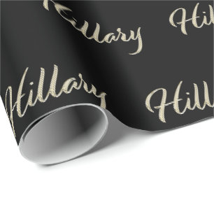 Hillary white gold Handwriting Geschenkpapier