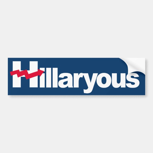 Hillaryous - gekrümmtes H -- - Autoaufkleber (Vorne)