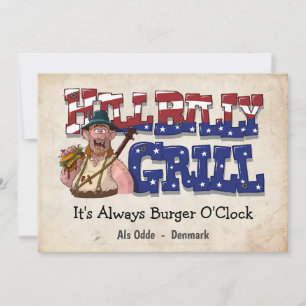 HillBilly Grill Dänemark Grußkarte! Feiertagskarte