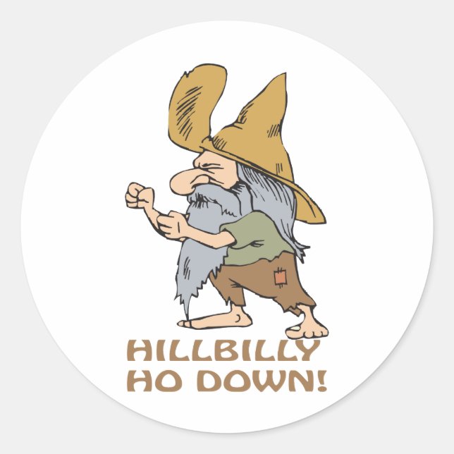 HillBilly Ho Down Runder Aufkleber (Vorderseite)