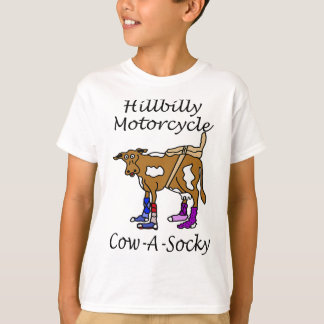 Hillbilly Motorrad Funny Cow Geschenk Kuh A Socky T-Shirt
