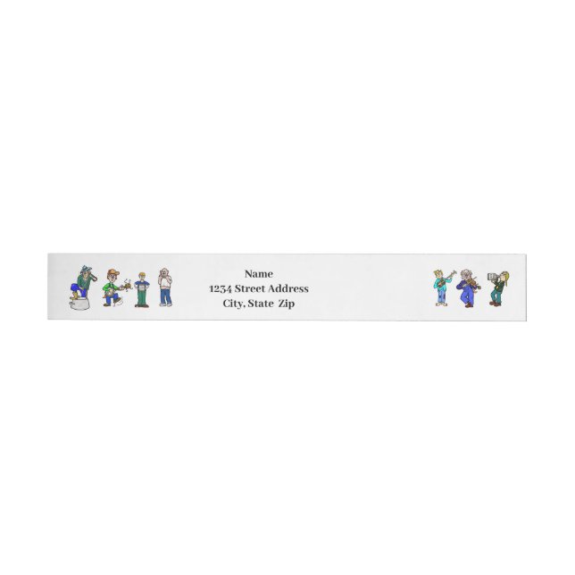Hillbilly Musicians Wraparound Address Label (Person)