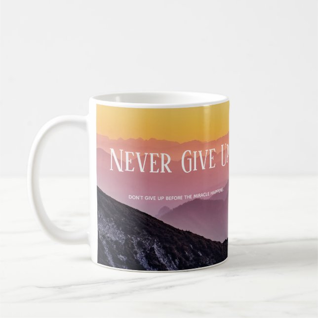 Hills Landschaft Regenbogenfarben Motivation Zitat Kaffeetasse (Links)