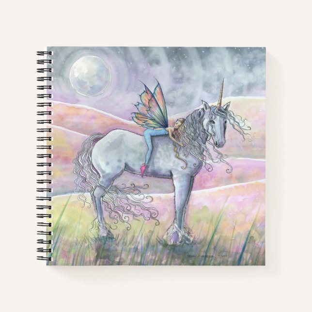 Hills of Enchantment Unicorn Fairy Sketchbook Notizbuch (Vorderseite)