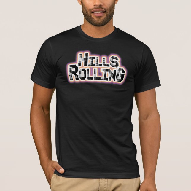 Hills Rolling - Schwarzer T - Shirt mit Dots Desig (Vorderseite)