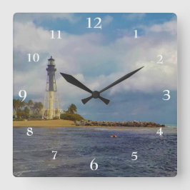 Hillsboro Einlass-Licht landschaftlich Quadratische Wanduhr