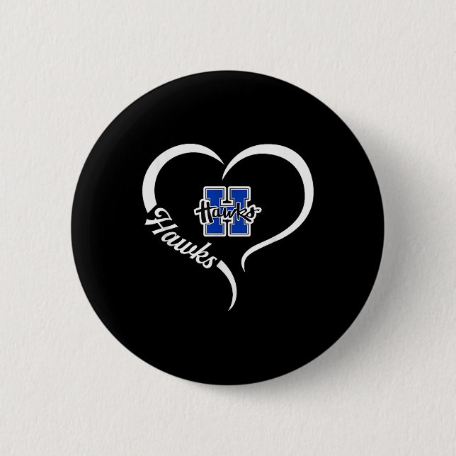 Hillsboro Hawks Logo Halbherz Slogan Hs Button (Vorderseite)