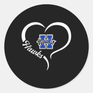 Hillsboro Hawks Logo Halbherz Slogan Hs Runder Aufkleber
