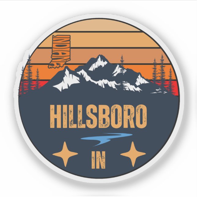 Hillsboro, Indiana Aufkleber (Vorderseite)