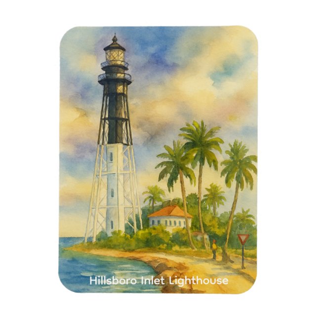 Hillsboro Inlet Lighthouse Flexible Foto Magnet (Vertikal)