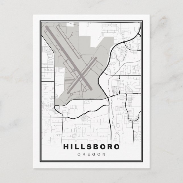 Hillsboro Map Postkarte (Vorderseite)