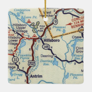 Hillsboro NH Vintage Keramikornament