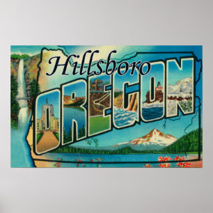 Hillsboro, Oregon - Große Buchstabenszenen Poster
