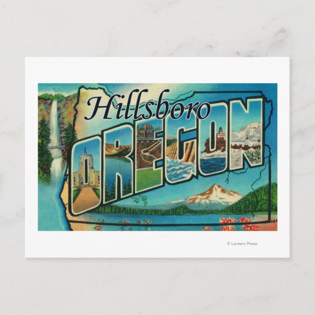 Hillsboro, Oregon - Große Buchstabenszenen Postkarte (Vorderseite)