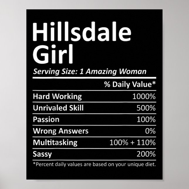 Hillsdale Girl Nj New Jersey Funny City Home Roots Poster (Vorne)