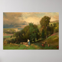 Hillside at Étretat, George Inness Fine Art Poster
