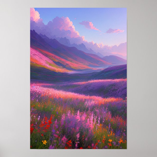 Hillside Blooms Poster (Vorne)