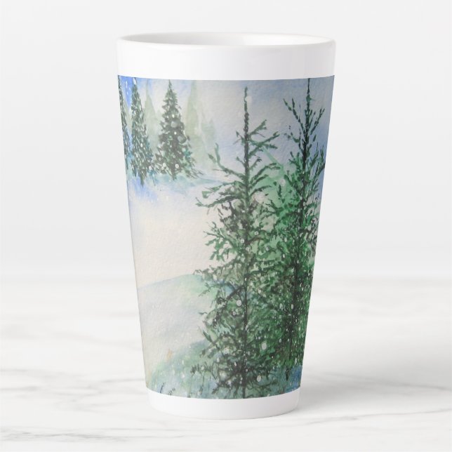 Hillside Evergreens und Snow Milchtasse (Vorderseite)
