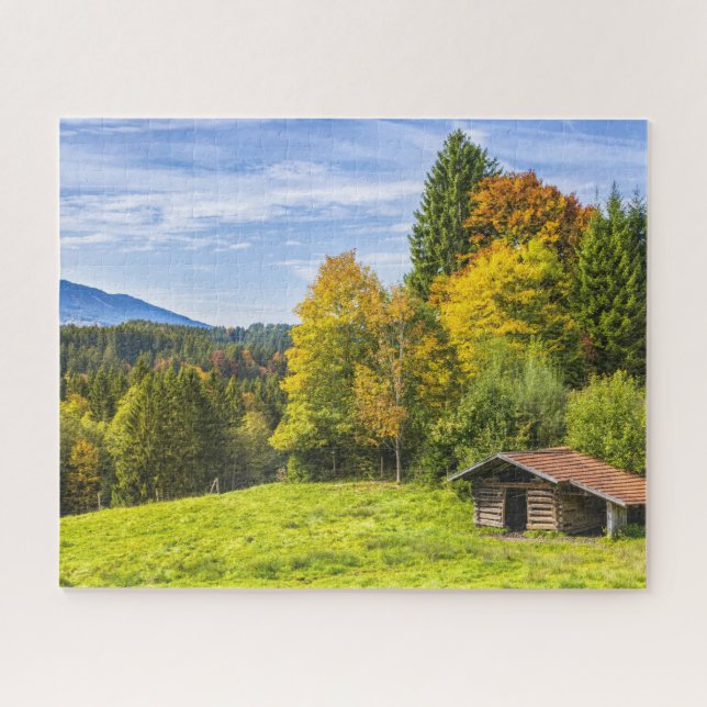 Hillside Shack View Mountains & Forest Puzzle (Horizontal)