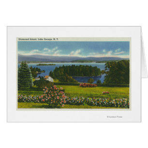 Hillside View of Diamond Island and Lake