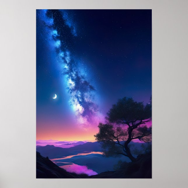 Hilltop Glimpse of the Starry Valley Poster (Vorne)