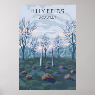 Hilly Fields London Park Reiseplakat Poster