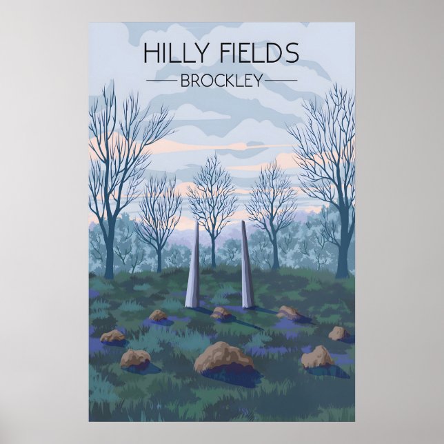 Hilly Fields London Park Reiseplakat Poster (Vorne)