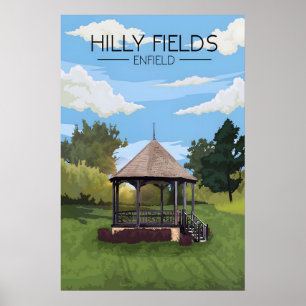 Hilly Fields Park Enfield Reiseplakat Poster