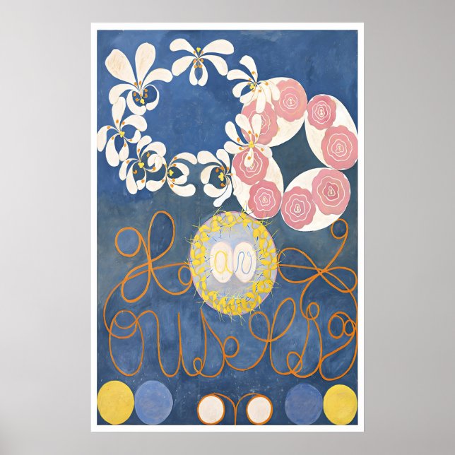 Hilma Af Klint Abstrakte Kunst Poster Indigo (Vorne)