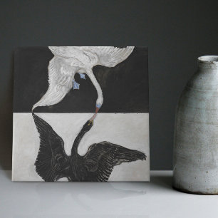 Hilma Af Klint Art Deco Swan Wand Deco Backsplash Fliese
